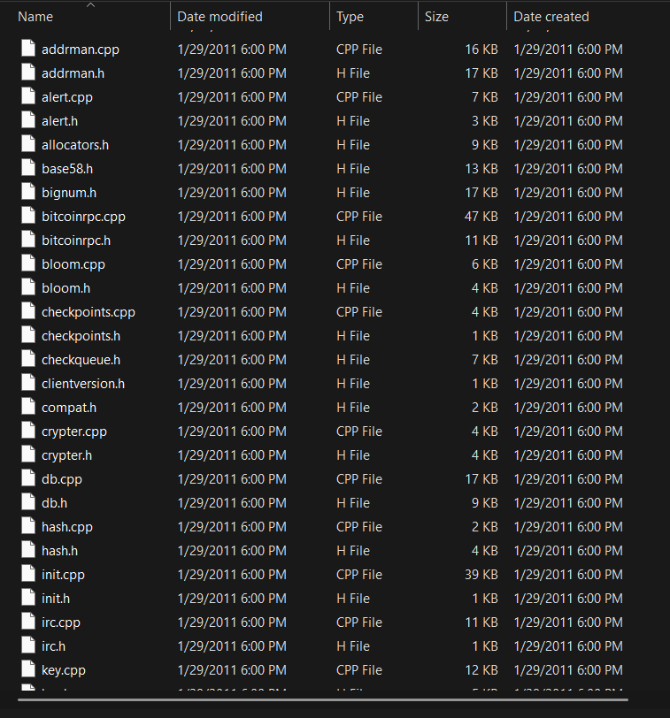 Pre-LevelDB Source Tree Screenshot